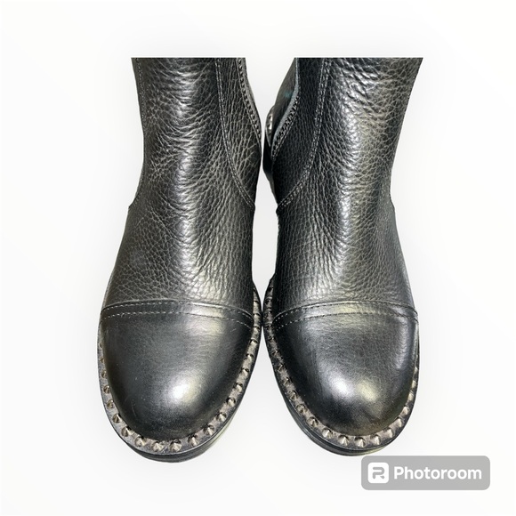 Zadig & Voltaire Empress Clous Textured Leather Ankle Boots Size 36 (US 5) Black - Picture 11 of 13